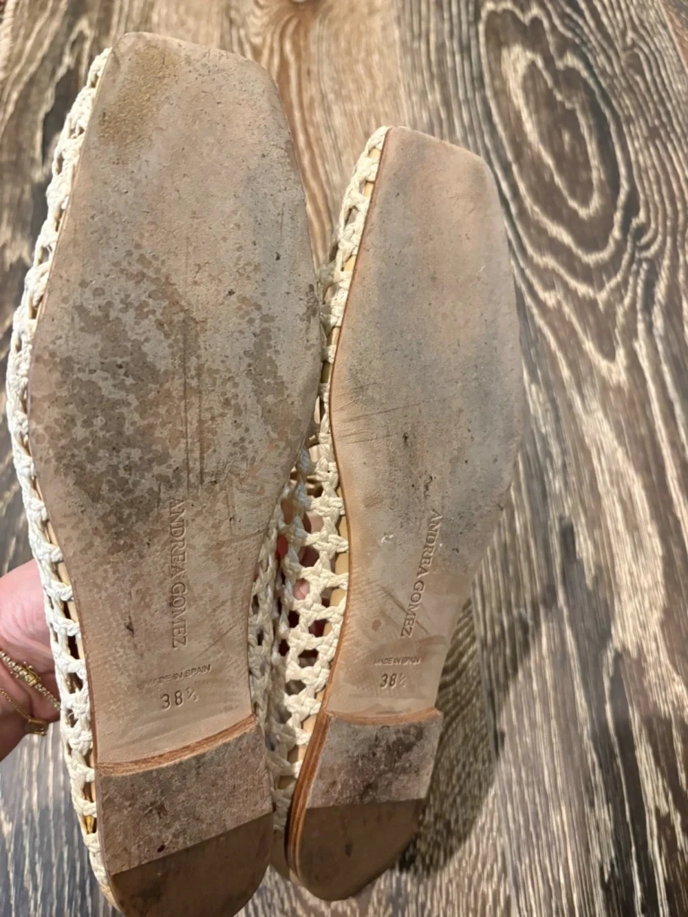 Andrea Gomez Amelia Flats iin Raffia Natural - Size 38.5